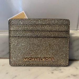 Michael Kors glitter gold cardholder